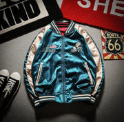 Bee Embroidered Reversible Baseball Jacket (Harajuku Style)