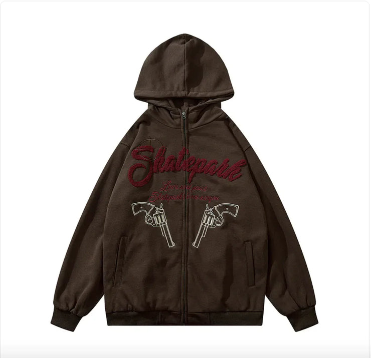 Vintage Embroidered Letter Hoodie