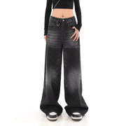 Vintage Washed Black Wide-Leg High-Waisted Jeans