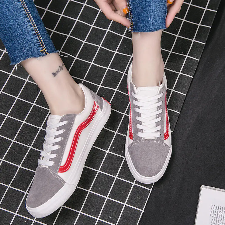 Classic Black and White Low-Top Canvas Sneakers