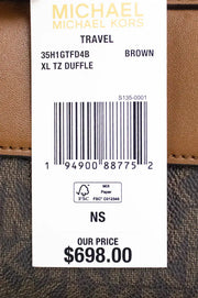 Copy of Michael Kors Travel Extra Large Brown PVC Top Zip Duffle Weekender Luggage Bag