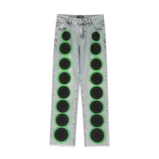 Men's High Street Circle Print Design Jeans