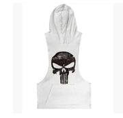 Men's Summer Vest with Skull Pattern Gym Hoodie