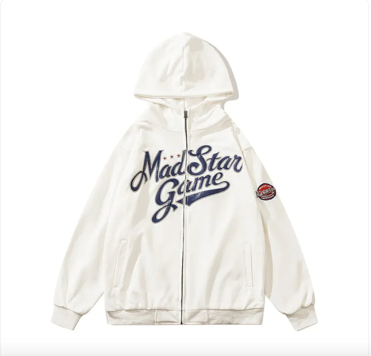 Vintage Embroidered Letter Hoodie