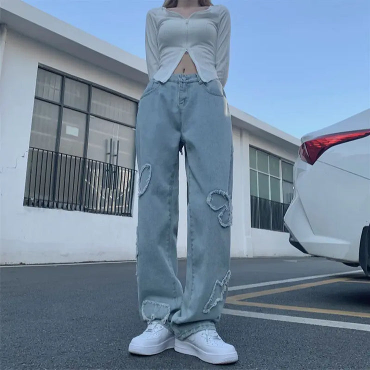 American Style Loose Mopping Straight Denim Jeans