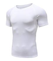 Holure Mens Workout Athletic Shirts for Men Compression Short Sleeve Shirts White M