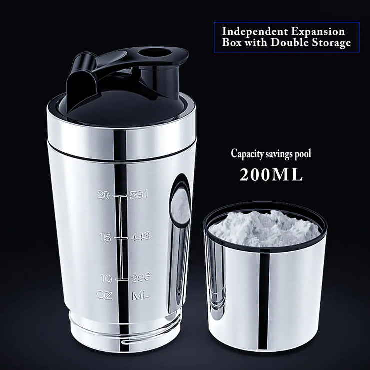 Stainless Steel Protein Shaker Bottle for Fitness
