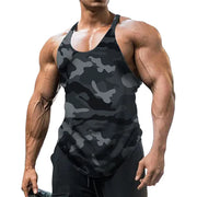 Men's U-neck Sleeveless Camouflage Fitness Vest