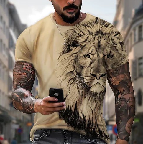 3D Printed Lion Pattern Men&