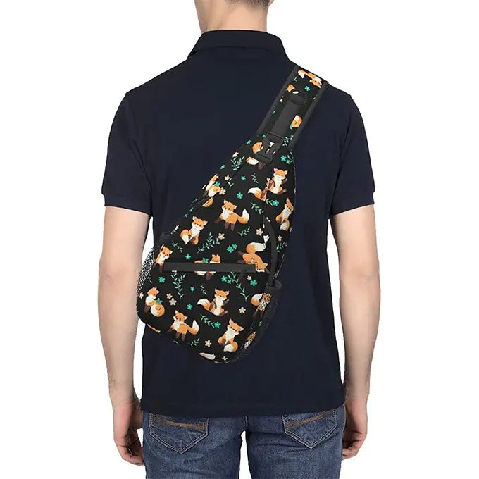 Skulls Sling Backpack - Crossbody Shoulder Gym Bag