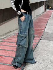 Women's Retro Street Loose Slimming Work Jeans