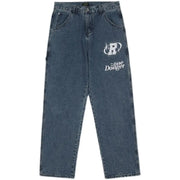 Retro Hip-Hop Embroidered Y2K Wide Leg Jeans for Couples