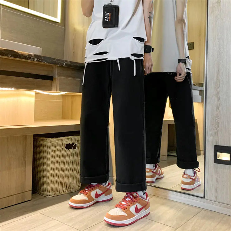 Loose Straight Wide Leg Jeans for Street Style