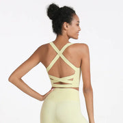 Women's Yoga Suit with Cross Back and Shock-Absorbing Bra