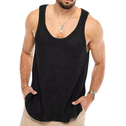 Men's Summer Knit Sleeveless Tank Top - Breathable Style