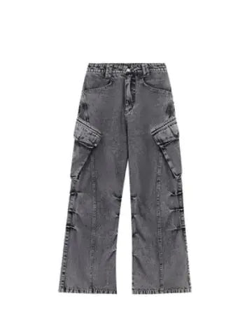 Retro Multi Pocket Jeans for Work Style Design