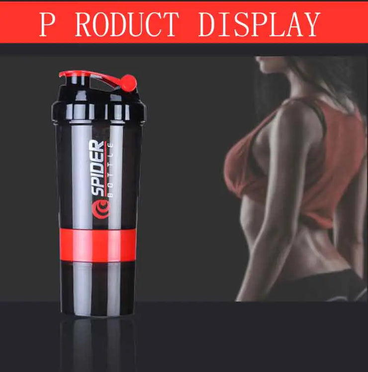 Three-Tier Protein Shaker Bottle for Fitness (Multifunctional)