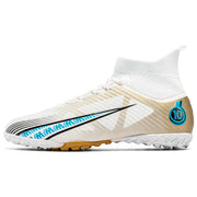 Men's High-Top Soccer Cleats for Grass Training