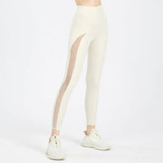 High-Waist Nude Stretch Tights for Women Sports Pants