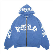 Gothic Letter Print Hoodie