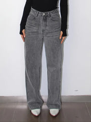 Stylish Women's Black Wide Leg Baggy Denim Pants