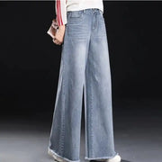 Raw Hem Wide Leg Jeans for Women - Baggy Trousers