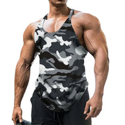 Men's U-neck Sleeveless Camouflage Fitness Vest